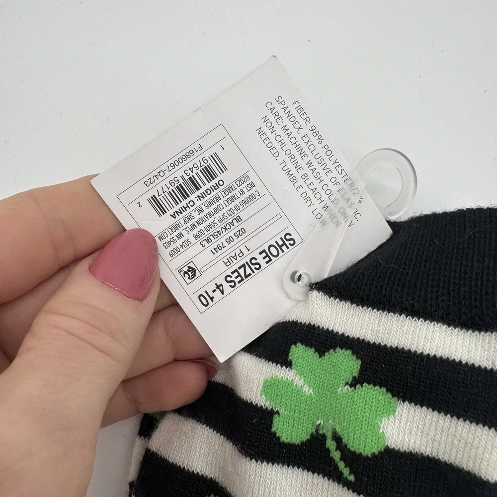 Novelty Crew Socks Lot 3 Blue Q‎ Shamrock Ducks Funny Womens 4-10 NWT